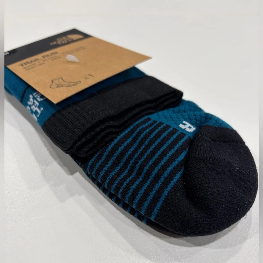 The North Face Adult Men's Medium Trail Run Quarter Socks Dusk Blue NWT Cushion